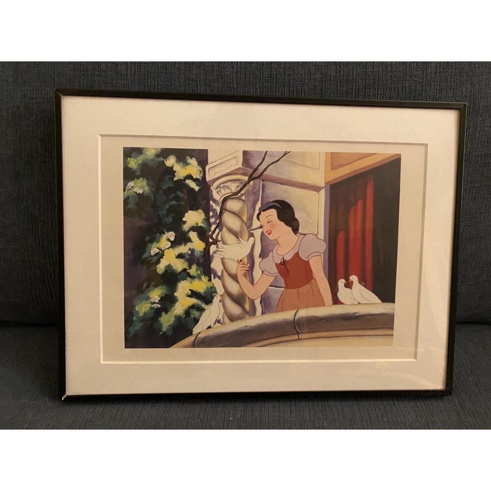 AUTHENTIC framed Disney Snow White Lithograph print from 2001 GORGEOUS